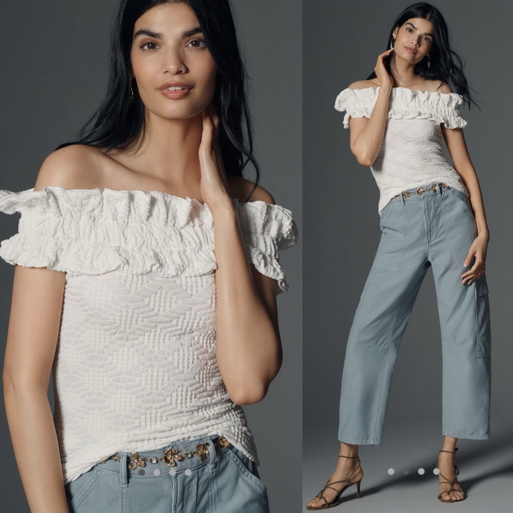 🩷FIRM PRICE🩷Maeve off the shoulder ruffle top